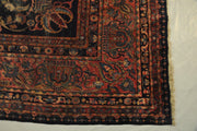 11x18 Antique Persian Kermanshah Lavar Rug Dark Blue Minor wear- Iran 79949 - bestrugplace