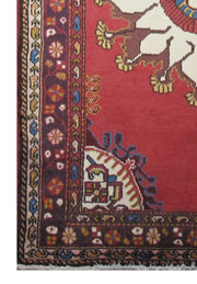 3' x 3' Red Persian Roodbar Rug