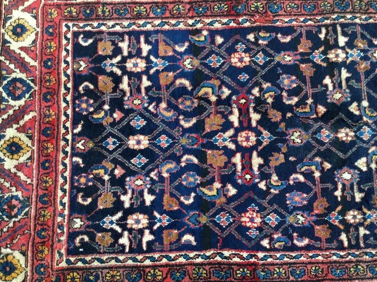 4x7 Authentic Hand Knotted Persian Hamadan Rug - Iran - bestrugplace