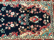 3' x 13' Navy Blue Persian Hamadan Rug