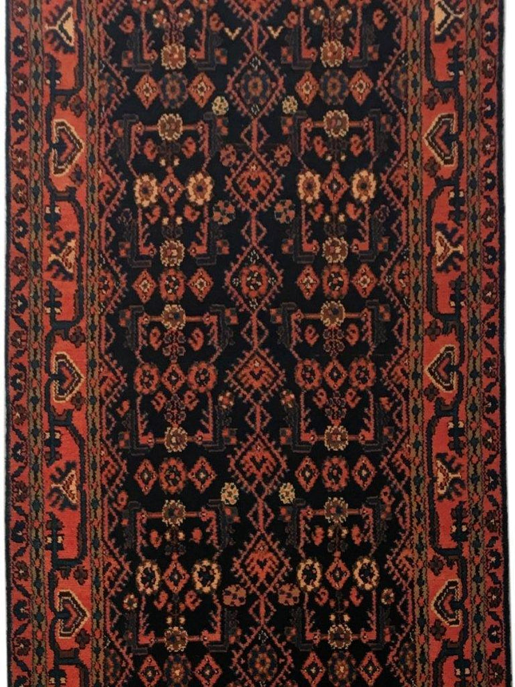 4x13 Authentic Hand-knotted Persian Hamadan Rug - Iran - bestrugplace