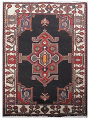 3' x 4' Black Persian Hamadan Rug