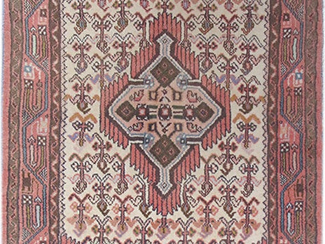 3' x 4' Ivory Persian Hamadan Rug