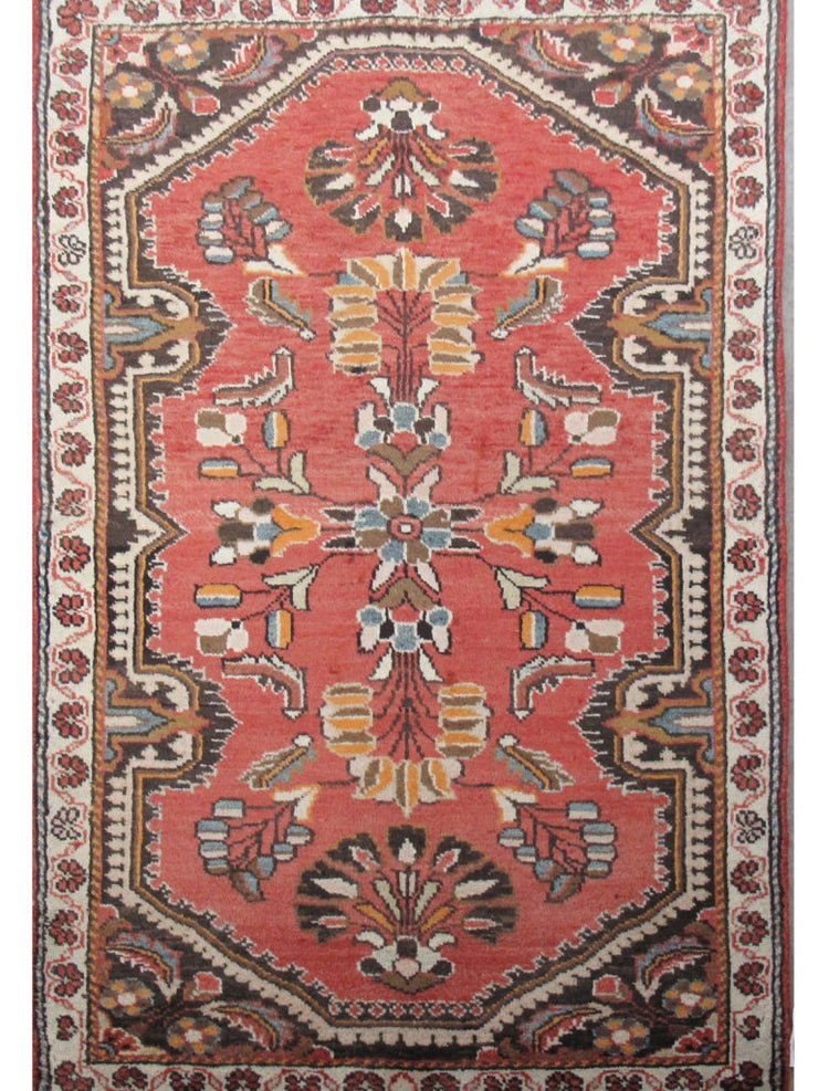 3' x 4' Orange Persian Hamadan Rug