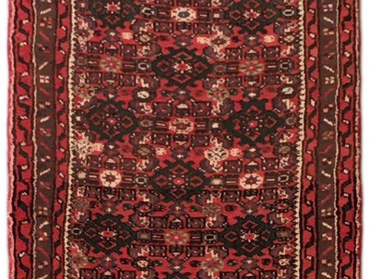 Red 2' x 13' Persian Hamadan Rug - bestrugplace