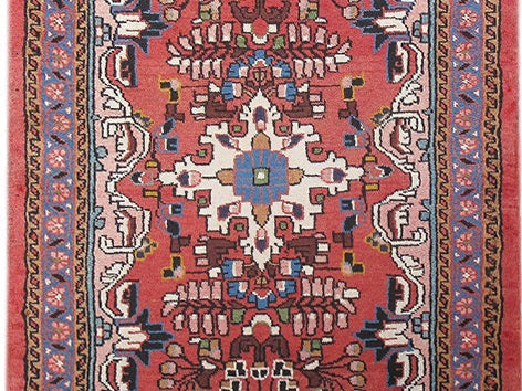 3' x 4' Orange Persian Hamadan Rug