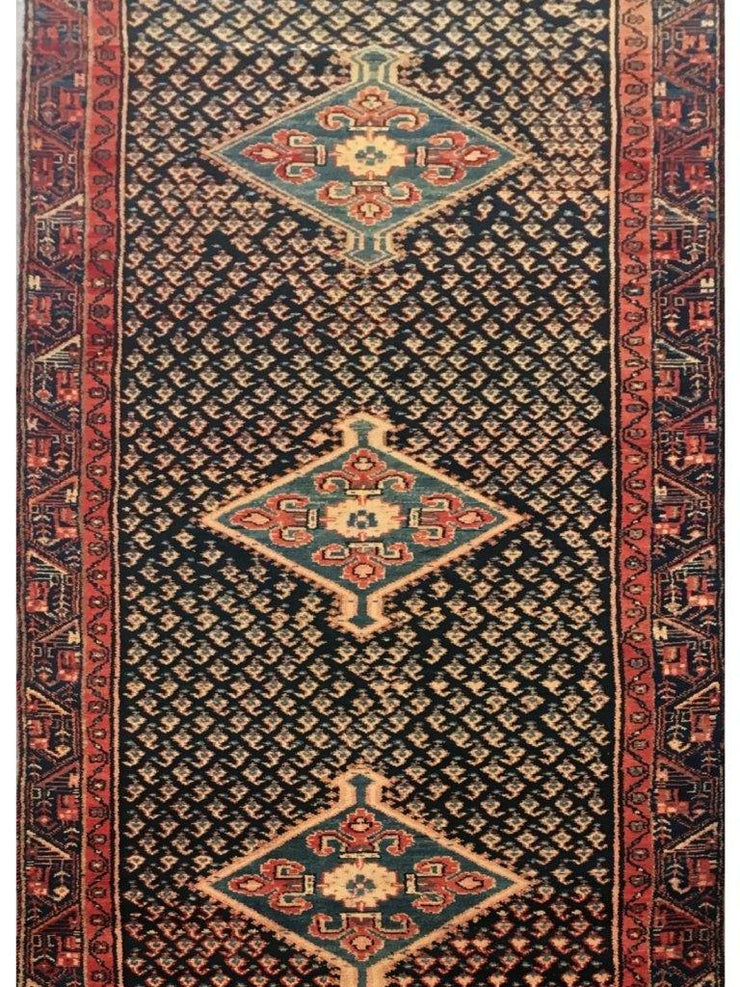 3x12 Authentic Hand-knotted Persian Hamadan Rug - Iran - bestrugplace