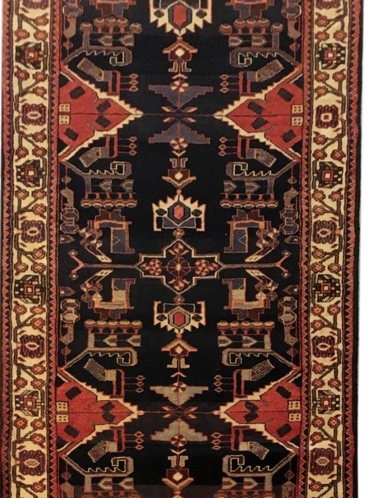 4x14 Authentic Hand-knotted Persian Hamadan Rug - Iran - bestrugplace