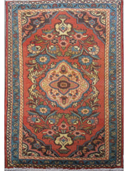 3' x 4' Orange Persian Hamadan Rug