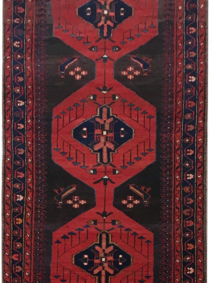 3x13 Authentic Hand-knotted Persian Hamadan Rug - Iran - bestrugplace