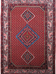 2' x 4' Red Persian Hamadan Rug