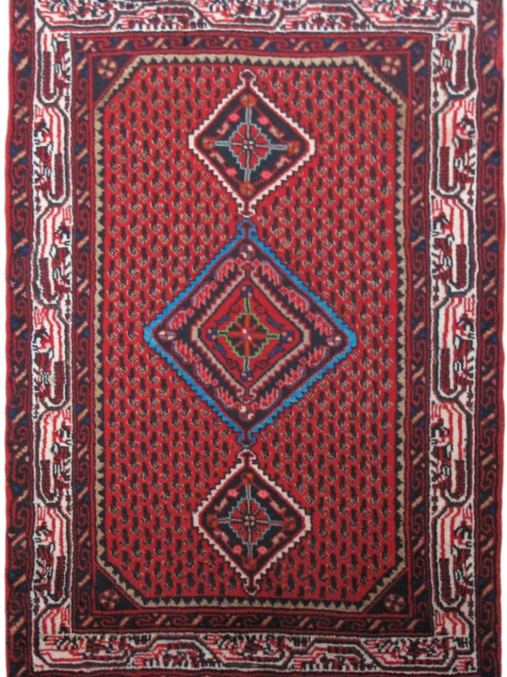 2' x 4' Red Persian Hamadan Rug