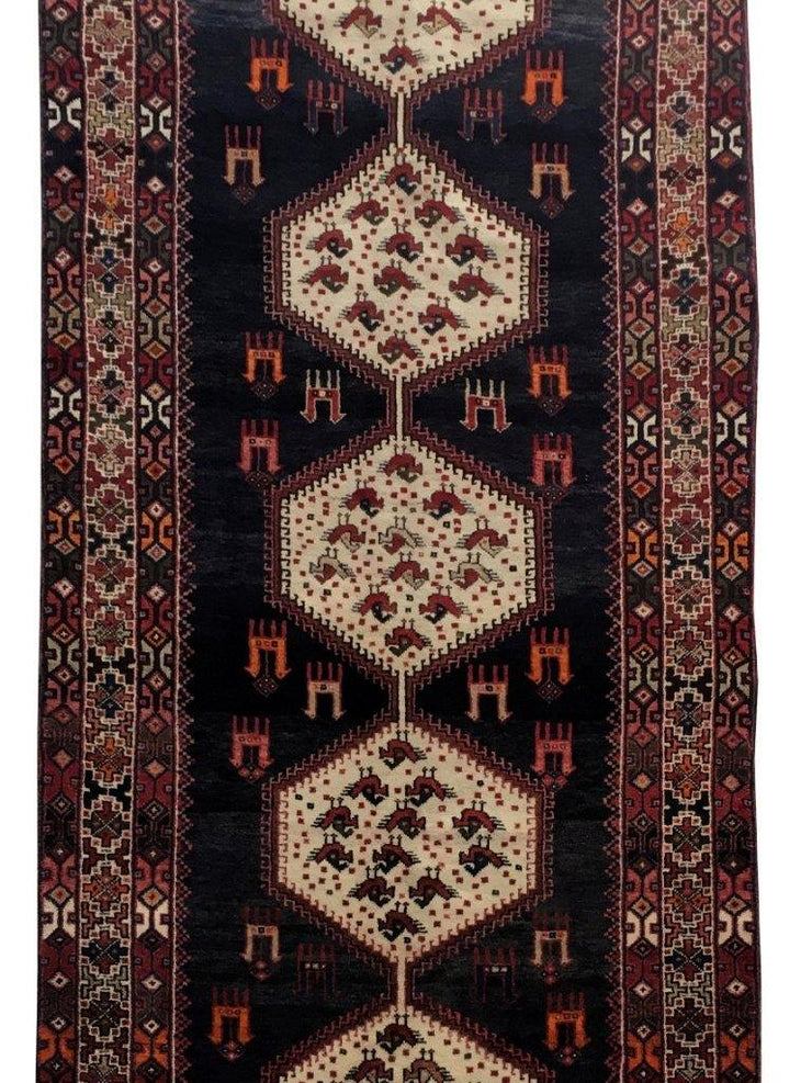 4x10 Authentic Hand-knotted Persian Hamadan Rug - Iran - bestrugplace