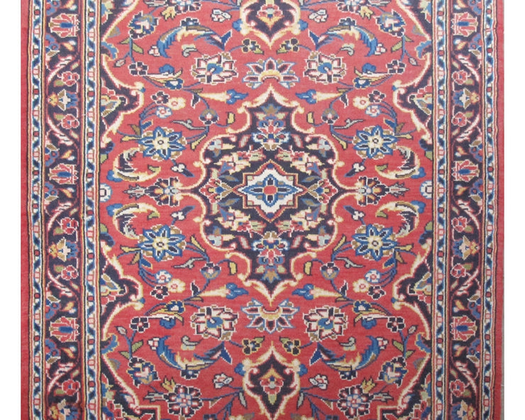 3' x 4' Red Orange Persian Kashan Rug