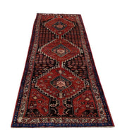 4x13 Authentic Hand Knotted Persian Hamadan Rug - Iran - bestrugplace