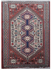 3' x 2' Ivory Persian Abadeh Rug