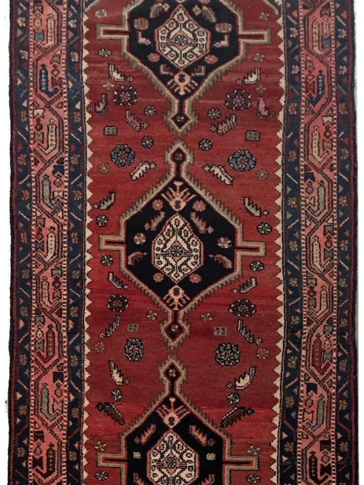 4x11 Authentic Hand-knotted Persian Hamadan Rug - Iran - bestrugplace