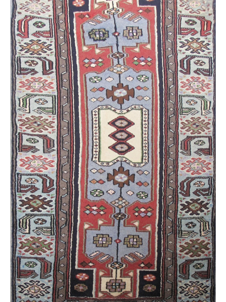 2' x 5' Red Persian Hamadan Rug