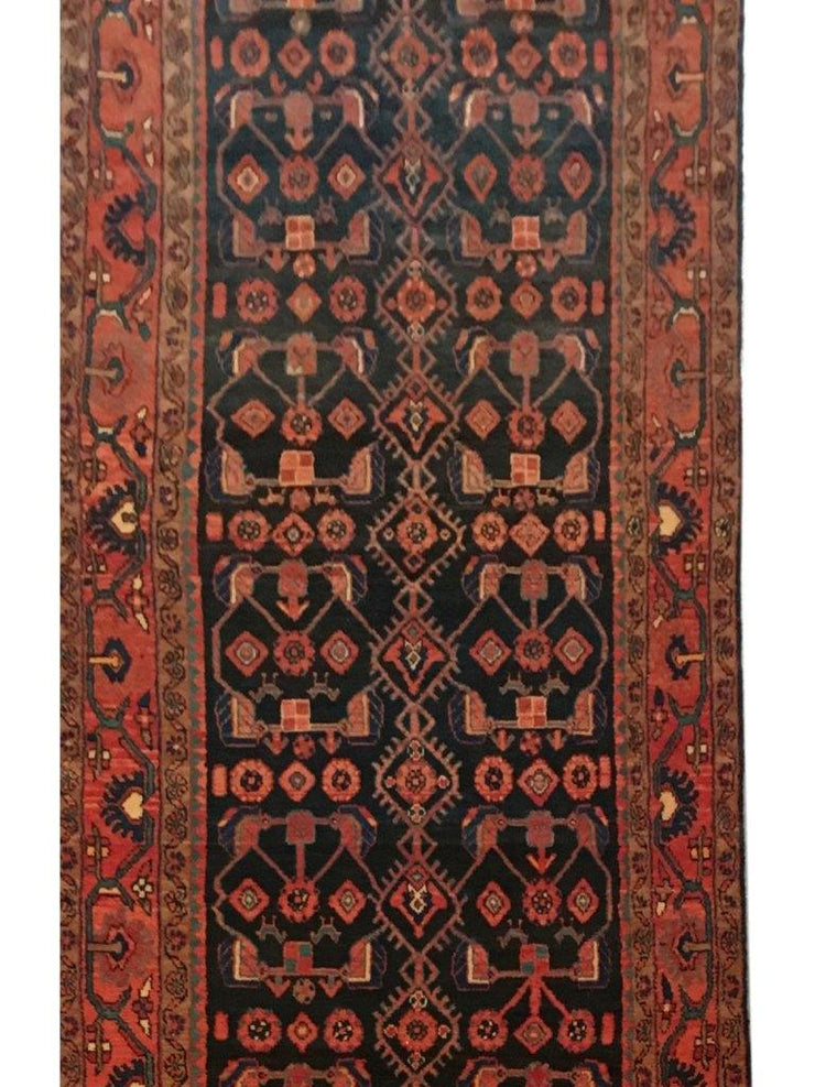 4x14 Authentic Hand-knotted Persian Hamadan Rug - Iran - bestrugplace