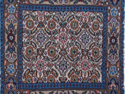 1' x 1' Ivory Blue Persian Moud Rug