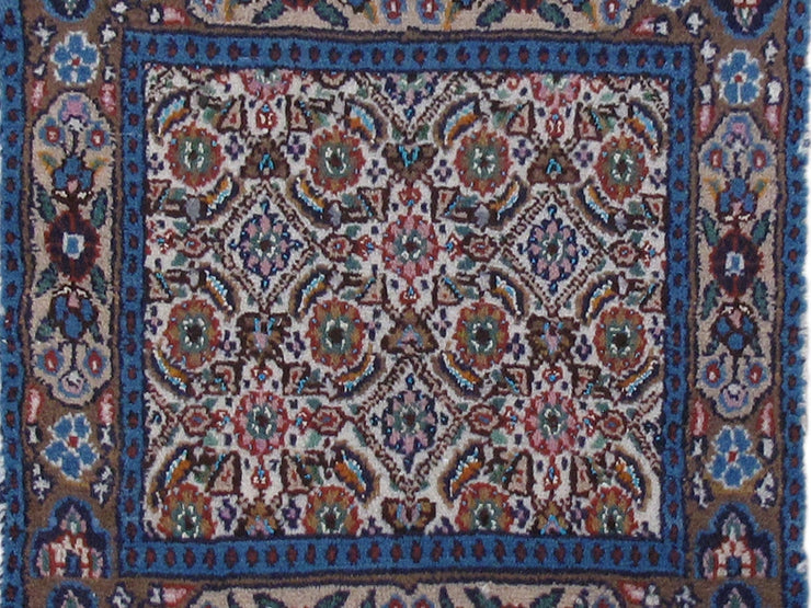 1' x 1' Ivory Blue Persian Moud Rug