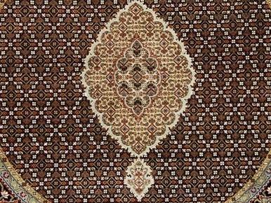 6x6 11/55 Quality Wool & Silk Tabriz Mahi Rug - India - bestrugplace