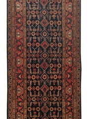 4x14 Authentic Hand-knotted Persian Hamadan Rug - Iran - bestrugplace