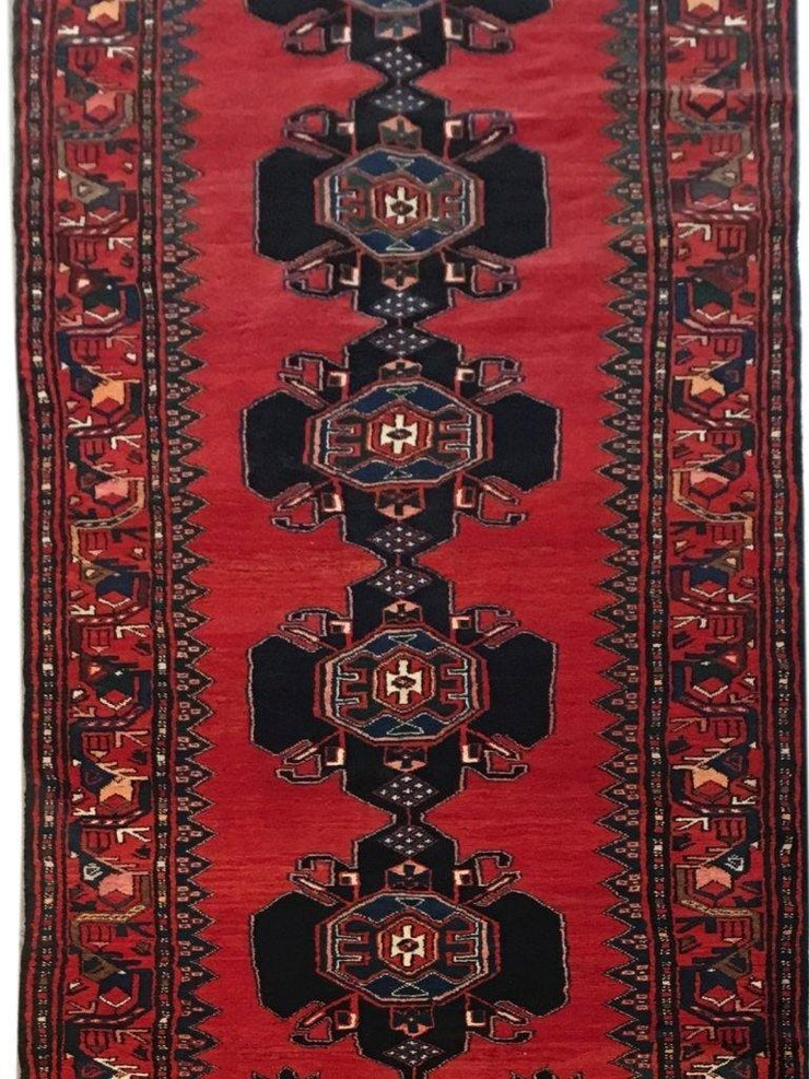 4x14 Authentic Hand-knotted Persian Hamadan Rug - Iran - bestrugplace