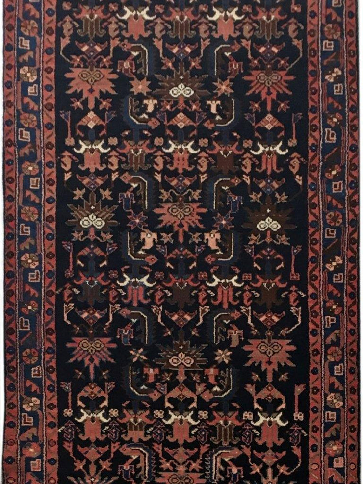 4x14 Authentic Hand-knotted Persian Hamadan Rug - Iran - bestrugplace