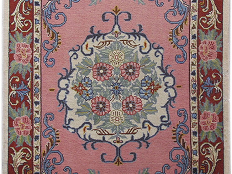 2' x 3' Salmon Color Persian Kashan Rug