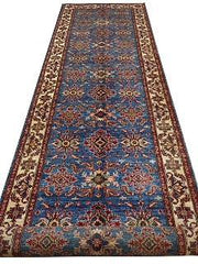 Stunning 4x18 Authentic Hand-knotted Super Kazak Rug - Pakistan - bestrugplace