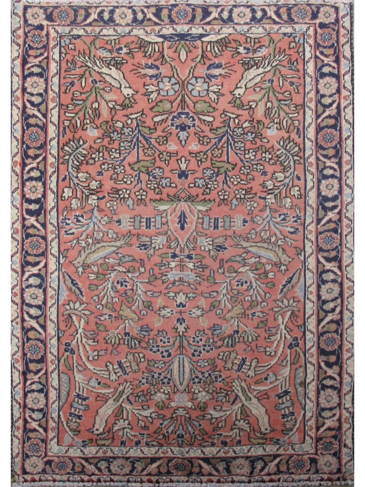 6' x 4' Faded Orange Persian Hamadan Rug