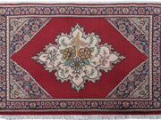 3' x 2' Red Persian Tabriz Rug