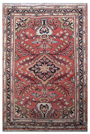 6' x 4' Orange Persian Hamadan Rug