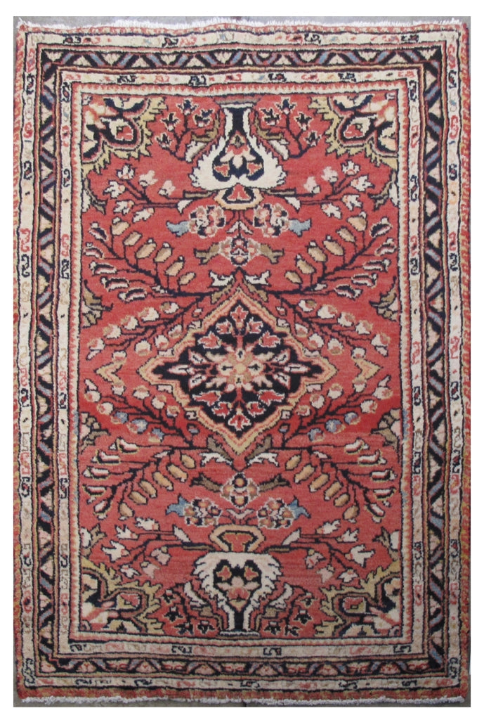 6' x 4' Orange Persian Hamadan Rug