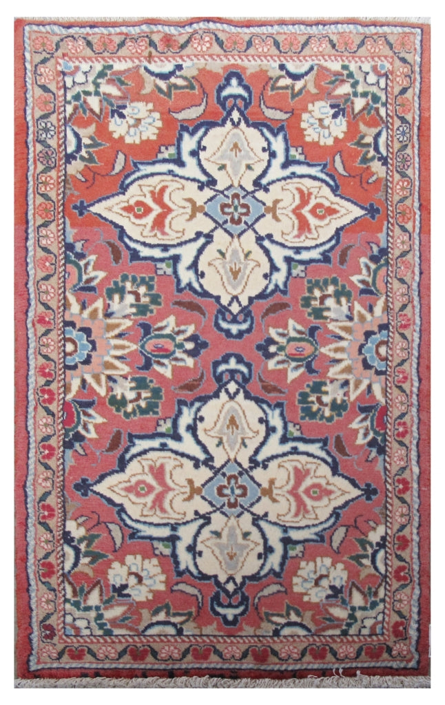 3' x 5' Orange Persian Hamadan Rug