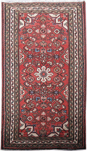 2' x 4' Red Persian Hamadan Rug