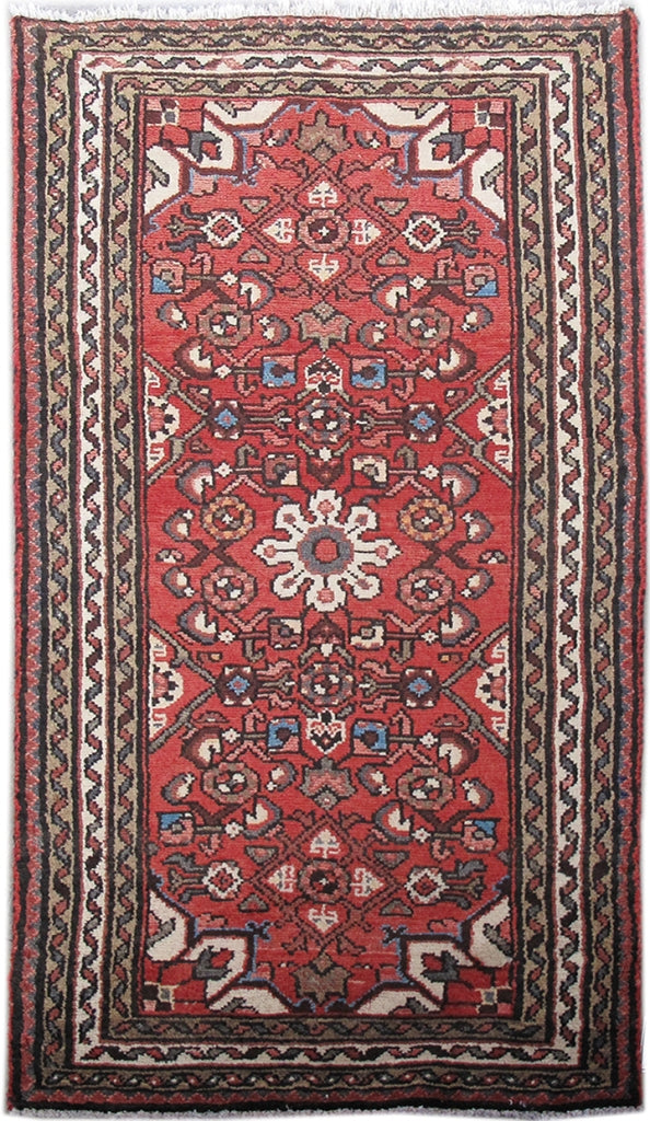 2' x 4' Red Persian Hamadan Rug