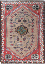 2' x 4' Brown Beige Persian Shiraz Rug