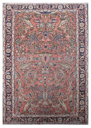 6' x 4' Faded Orange Persian Hamadan Rug