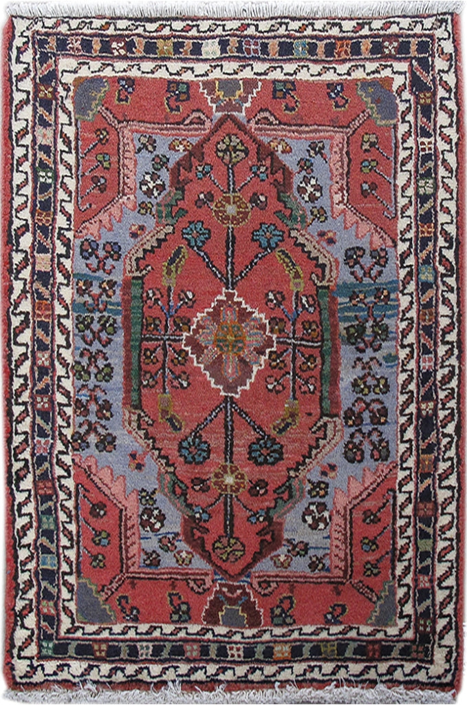 2' x 3' Fire Orange Persian Hamadan Rug