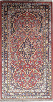 2' x 4' Red Persian Kashan Rug