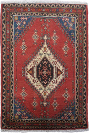 2' x 3' Red Persian Hamadan Rug