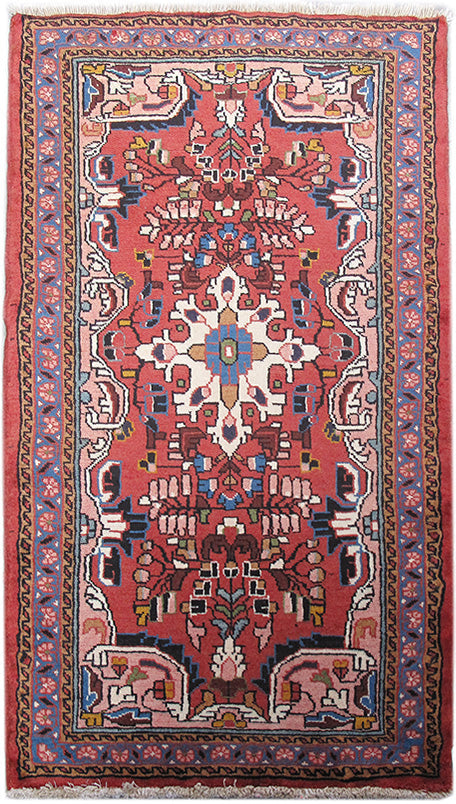 3' x 5' Red Orange Persian Hamadan Rug