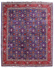 10' x 13' Dark Blue Persian Tabriz All Over Rug