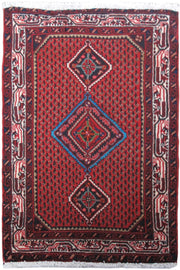 2' x 4' Red Persian Hamadan Rug