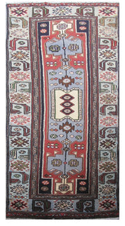 2' x 5' Red Persian Hamadan Rug