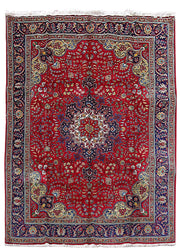 10' x 13' Red Persian Tabriz Rug