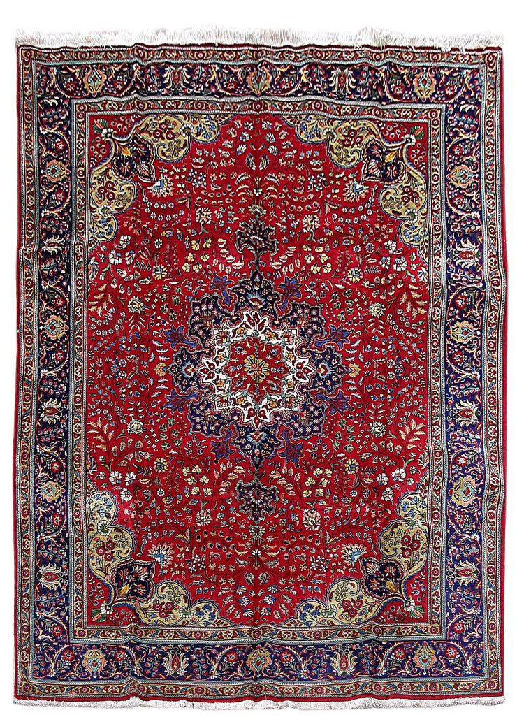 10' x 13' Red Persian Tabriz Rug