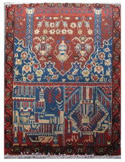 3' x 3' Red Persian Hamadan Rug